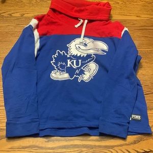 Size small pink KU Kansas sweatshirt Victoria secret Jayhawks